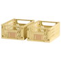 Day Lot de 2 boîtes de rangement pliables jaune sable