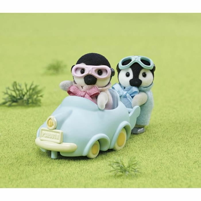 Sylvanian Families Les jumeaux Pingouin avec voiturette turquoise Sylvanian Families Les jumeaux Pingouin avec voiturette turquoise