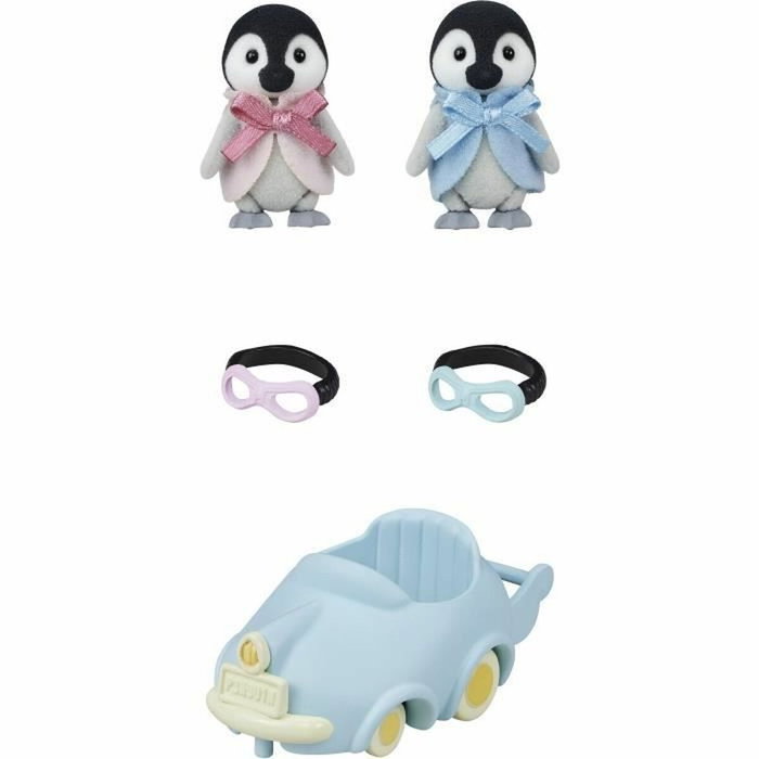 Sylvanian Families Les jumeaux Pingouin avec voiturette turquoise Sylvanian Families Les jumeaux Pingouin avec voiturette turquoise