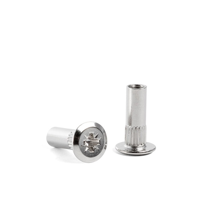 HERRAJES ALK Komby - Tube d'union à tête plate M4 nickelé avec vis de 15 mm, jeu de quincaillerie HERRAJES ALK Komby - Tube d'union à tête plate M4 nickelé avec vis de 15 mm, jeu de quincaillerie