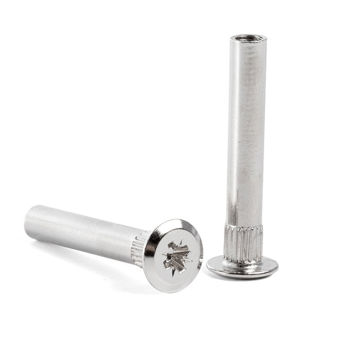 HERRAJES ALK Komby - Tube d'union à tête plate M4 nickelé avec vis de 15 mm, jeu de quincaillerie HERRAJES ALK Komby - Tube d'union à tête plate M4 nickelé avec vis de 15 mm, jeu de quincaillerie