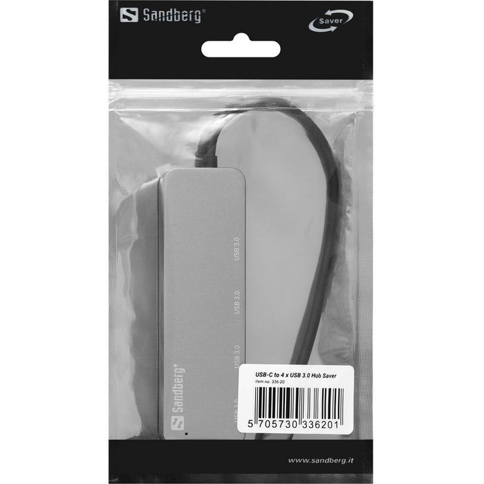 Sandberg USB-C to 4 x USB 3.0 Hub SAVER Sandberg USB-C to 4 x USB 3.0 Hub SAVER