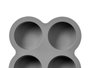 Kinvara Moule Air Fryer Silicone Gris 4 Compartiments 13,8x13,8x3 cm (Set de 24)