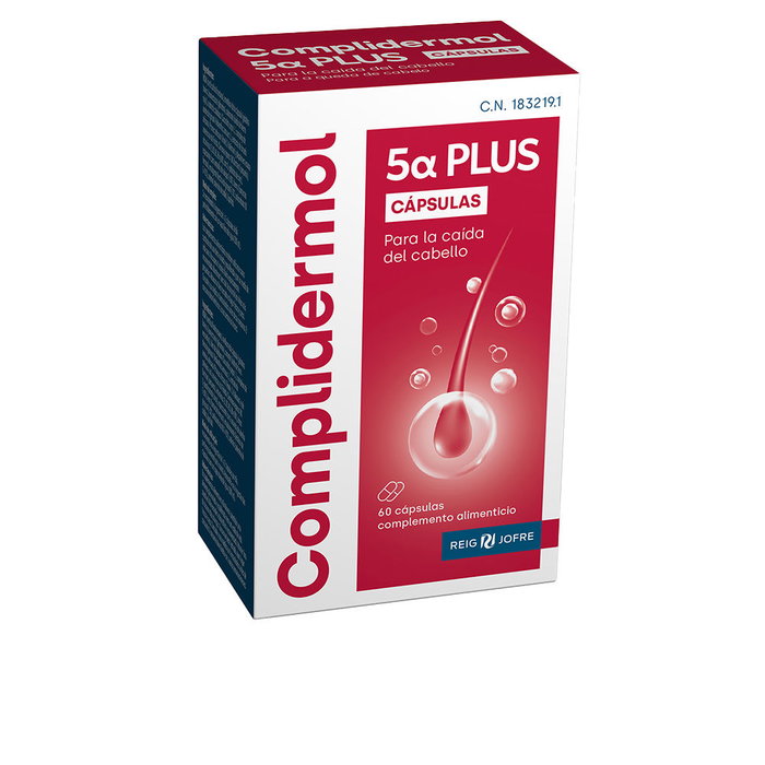 Complidermol 5 Alfa PLUS Capsules pour la Chute des Cheveux 60 Unités Complidermol 5 Alfa PLUS Capsules pour la Chute des Cheveux 60 Unités