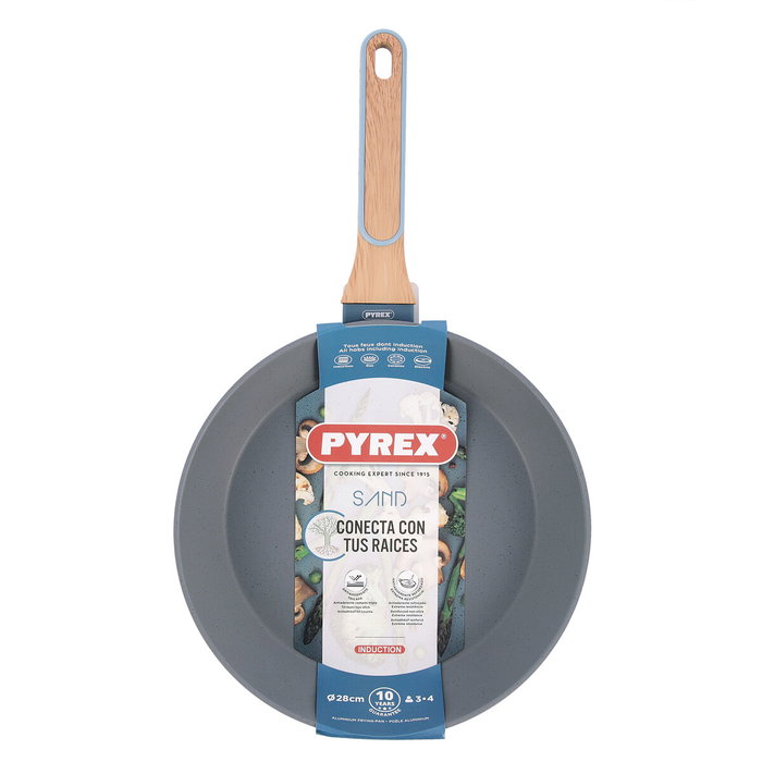 Pyrex Poêle en aluminium forgé Sand, 28 cm, antiadhésif, compatible induction, vitrocéramique, gaz, électrique