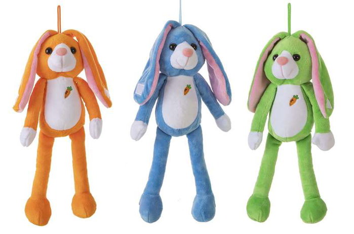 Creaciones Llopis - Peluche lapin oreilles velcro 45 cm, assortiment de 6 couleurs, en polyester, pour enfants dès 3 ans
