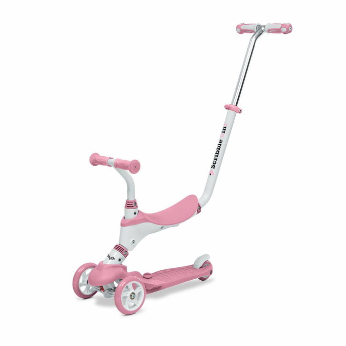 Mondo On&Go Scribble 5-en-1 Draisienne évolutive, Noir / Rose