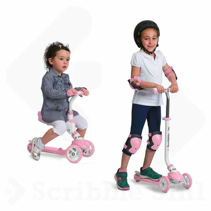 Mondo On&Go Scribble 5-en-1 Draisienne évolutive, Noir / Rose