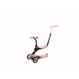 MONDO Draisienne On&Go Scribble 5-en-1 évolutive, transformable en trottinette, pliable, cadre acier, pour enfants 12 mois à 5 ans (50 kg) - Noir / Rose