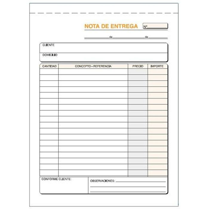 Livret de livraison 15 x 21 cm (5 Unités) Livret de livraison 15 x 21 cm (5 Unités)