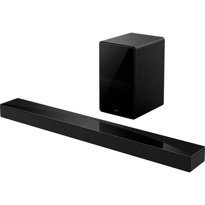 TCL Q75HE Barre de Son Ray-Danz Dolby Atmos 5.1.2ch avec Caisson de Basses Sans Fil 620W Bluetooth, Noir