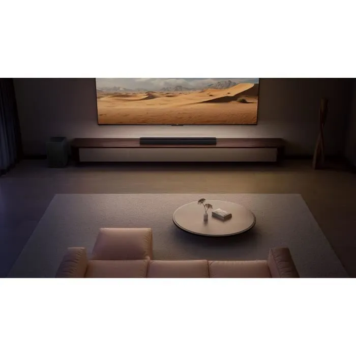 TCL Q75HE Barre de Son Ray-Danz Dolby Atmos 5.1.2ch avec Caisson de Basses Sans Fil 620W Bluetooth, Noir