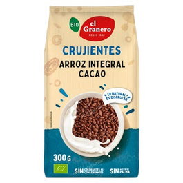 El Granero Riz Complet Soufflé Bio à l'Agave et au Cacao - Pack de 6 x 300g