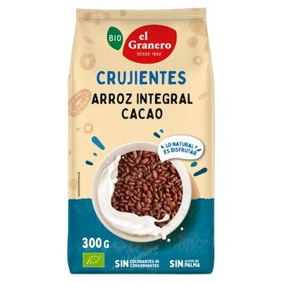 El Granero Riz Complet Soufflé Bio à l'Agave et au Cacao - Pack de 6 x 300g El Granero Riz Complet Soufflé Bio à l'Agave et au Cacao - Pack de 6 x 300g