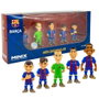 Minix Pack 5 Figurines FC Barcelone - Jouets de 7 cm avec ballon - Piqué, Pedri, Ter Stegen, Ansu Fati, De Jong