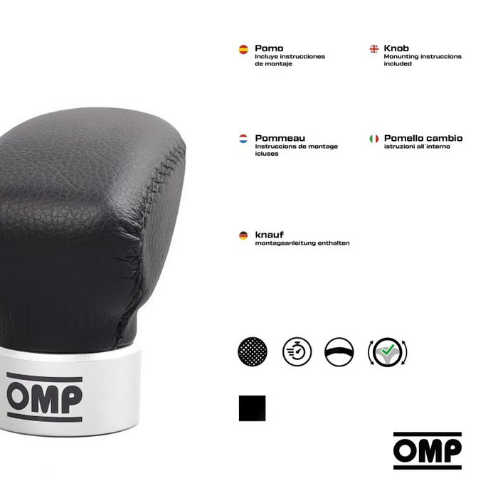 Omp Pomo Omp Speed OMPS18260012 Pommeau de Vitesses Universel Aluminium Caoutchouc