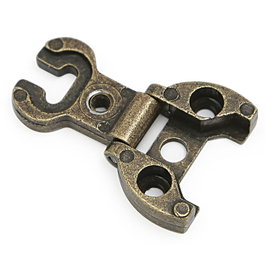 HERRAJES ALK - Bisagra Mueble Logo - Charnière réglable pour meuble, finition or vieilli, en zamak, longueur totale 45 mm