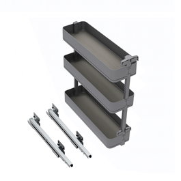 Emuca Porte-bouteilles latéral extractible Harmony Gris anthracite