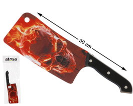 atosa Couteau décoratif 30 cm avec crâne rouge sur le manche