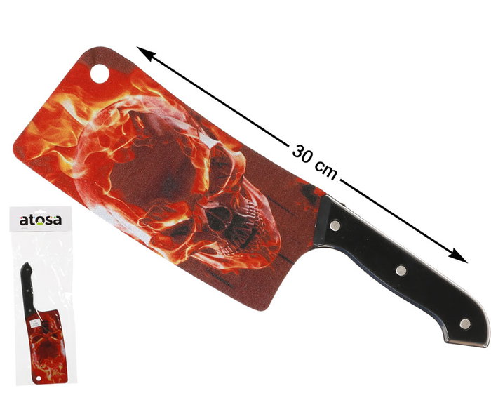 Cuchillo Decoratif 30 cm avec Manche à Tête de Mort Rouge - Accessoire Costume Halloween, Pirate, Horreur Cuchillo Decoratif 30 cm avec Manche à Tête de Mort Rouge - Accessoire Costume Halloween, Pirate, Horreur