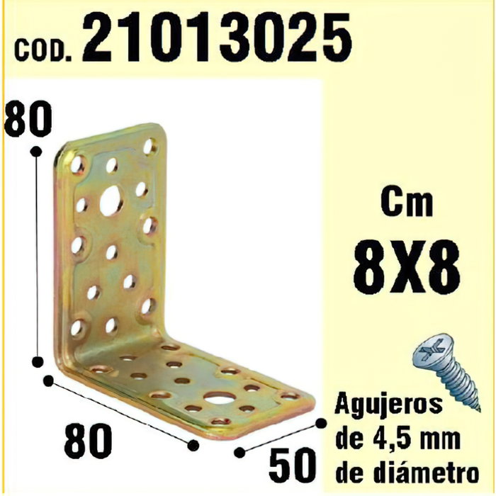 WOLFPACK LINEA PROFESIONAL Support pour bois à angle 50x80x80 mm en métal bichromaté WOLFPACK LINEA PROFESIONAL Support pour bois à angle 50x80x80 mm en métal bichromaté