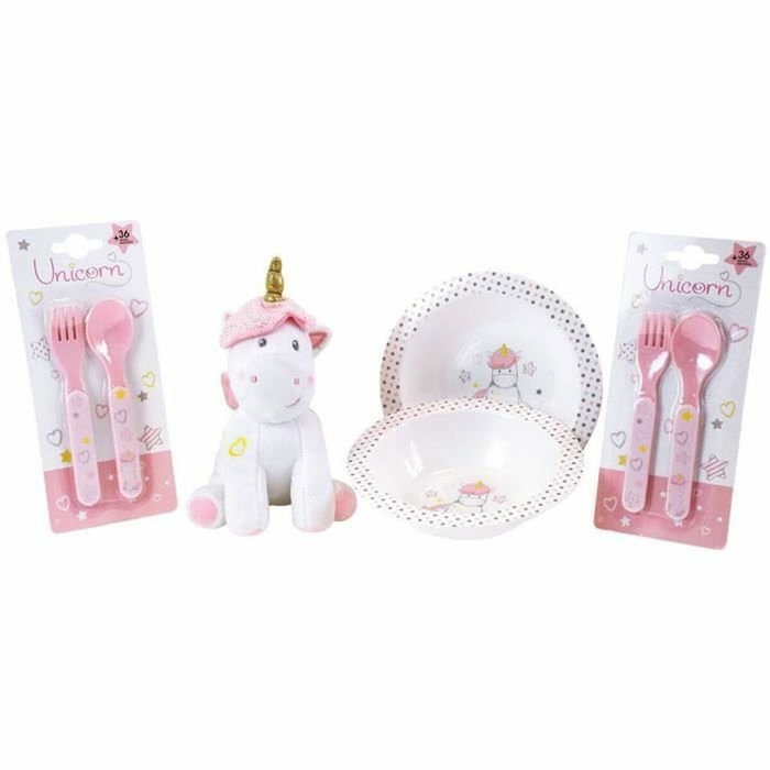 Fun House Lot Vaisselle Licorne Rose avec Peluche Fun House Lot Vaisselle Licorne Rose avec Peluche