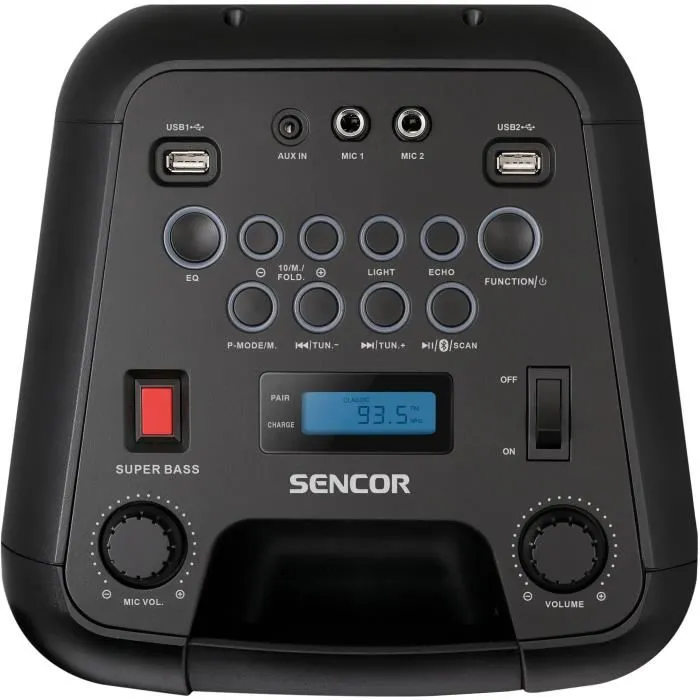 Sencor SSS 3800 - Enceinte sans fil 60W, Bluetooth, Radio FM, Noir Sencor SSS 3800 - Enceinte sans fil 60W, Bluetooth, Radio FM, Noir