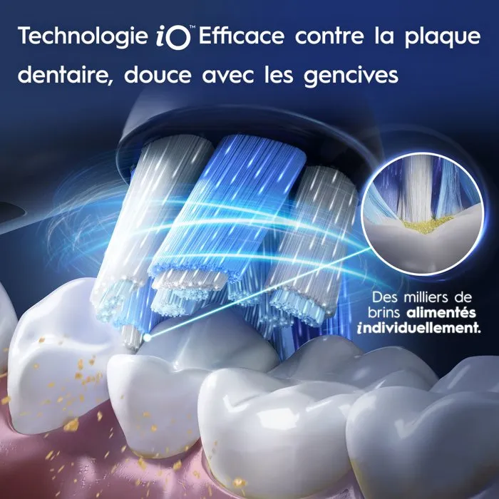 Oral-B iO9 Series Noir Onyx - Brosse à dents électrique rechargeable avec 2 brossettes