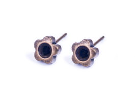 Innspiro Boucles d'oreilles métalliques pour incrustation de fleur doré vieilli Xilion 3mm