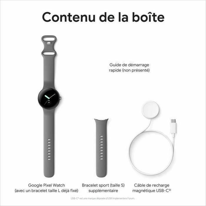 Montre intelligente Google Gris Argenté 1,2" 1,6" Montre intelligente Google Gris Argenté 1,2" 1,6"