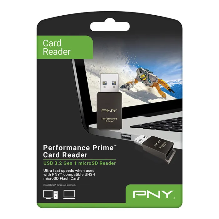PNY P-CRUAUSDDG3CPPR-GE - Lecteur de carte microSD avec interface USB 3.2 - Haute performance, transferts ultra-rapides et conception robuste