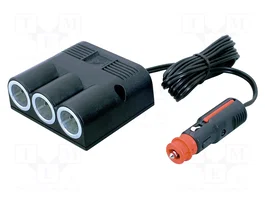 PRO CAR Multiprise d'allume-cigare automobile 12-24V 16A Noir