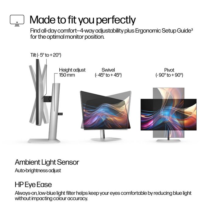 HP Écran QHD HP Series 7 Pro 27 pouces 727pq Argent