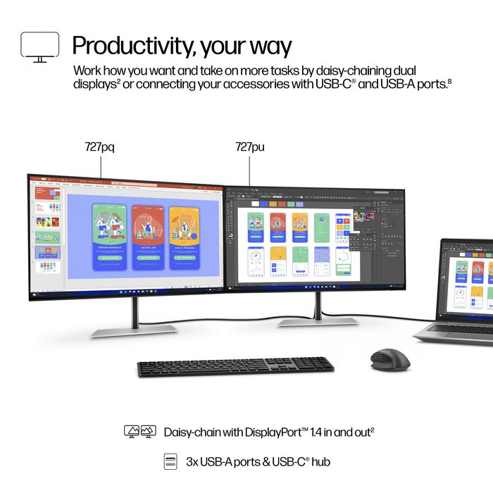 HP Écran QHD HP Series 7 Pro 27 pouces 727pq Argent
