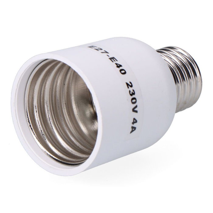 F-Line Convertisseur de douille E27 à E40, blanc, 4 à 230 V, Ø47 x 79 mm (rétractable) F-Line Convertisseur de douille E27 à E40, blanc, 4 à 230 V, Ø47 x 79 mm (rétractable)