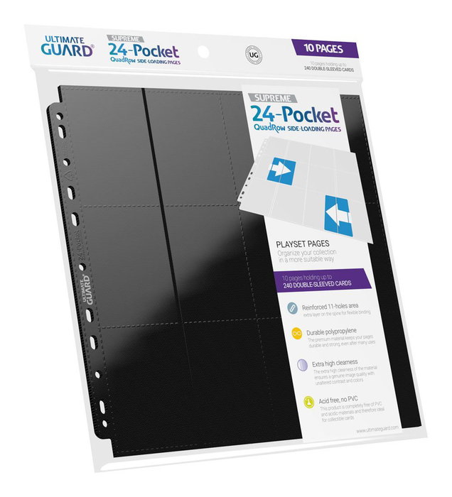 Ultimate Guard 24-Pocket QuadRow Pages Side-Loading (10) - Black Ultimate Guard 24-Pocket QuadRow Pages Side-Loading (10) - Black