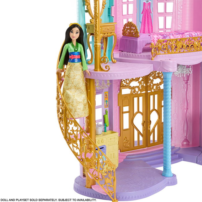 Mattel Disney Princess - Maison de poupée Château Magique Aventures HLW29 avec lumières et sons, 121,9 cm, 10 zones, 25 accessoires, multilingue (3 ans et plus) Mattel Disney Princess - Maison de poupée Château Magique Aventures HLW29 avec lumières et sons, 121,9 cm, 10 zones, 25 accessoires, multilingue (3 ans et plus)