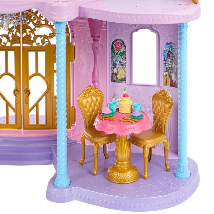 Mattel Disney Princess - Maison de poupée Château Magique Aventures HLW29 avec lumières et sons, 121,9 cm, 10 zones, 25 accessoires, multilingue (3 ans et plus) Mattel Disney Princess - Maison de poupée Château Magique Aventures HLW29 avec lumières et sons, 121,9 cm, 10 zones, 25 accessoires, multilingue (3 ans et plus)