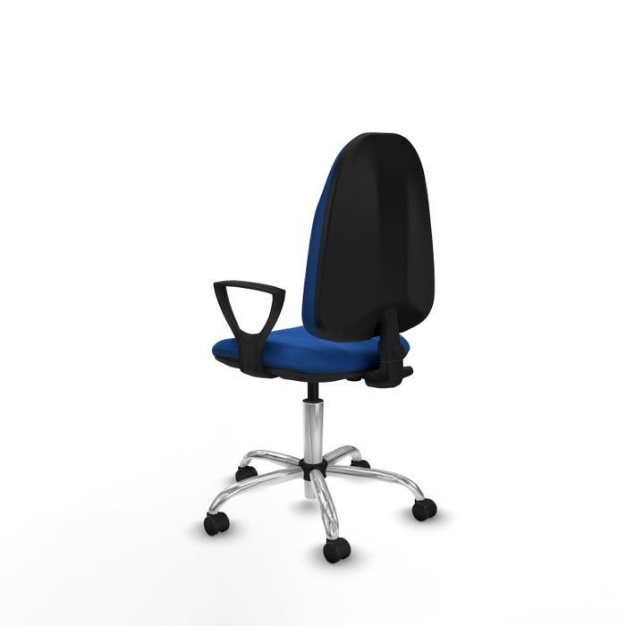 PIQUERAS Y CRESPO Chaise de bureau Algarra, simili cuir bleu, base chromée
