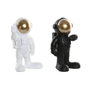Home ESPRIT Figurine Décorative Astronaute Blanc Noir Doré (2 Unités)