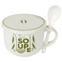 Home Deco Factory Bol à soupe en grès avec cuillère 550 ml