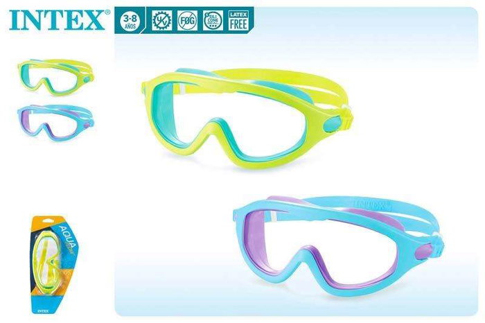 Intex Masque de natation en polycarbonate pour enfant 3 ans et plus - Modèles assortis