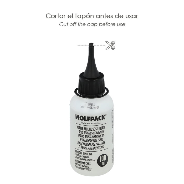 Wolfpack LINEA PROFESIONAL Huile Multiuso Liquide 100 ml