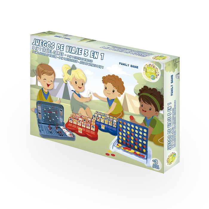 TACHAN - Jeux de voyage 3 en 1, coffret avec Bataille de barcos, Dime quien es et 4 en 1, multilingue (EN/FR/DE/IT/PT/ES), pour enfants +3 ans TACHAN - Jeux de voyage 3 en 1, coffret avec Bataille de barcos, Dime quien es et 4 en 1, multilingue (EN/FR/DE/IT/PT/ES), pour enfants +3 ans