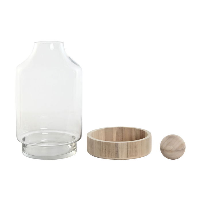 Vase Home ESPRIT Transparent Naturel Bois Verre 21 x 21 x 42 cm Vase Home ESPRIT Transparent Naturel Bois Verre 21 x 21 x 42 cm