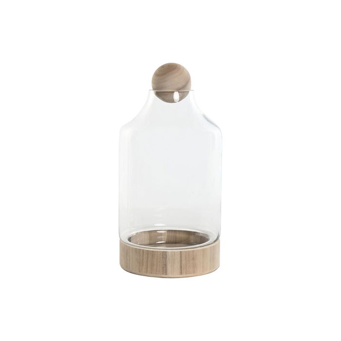 Vase Home ESPRIT Transparent Naturel Bois Verre 21 x 21 x 42 cm Vase Home ESPRIT Transparent Naturel Bois Verre 21 x 21 x 42 cm