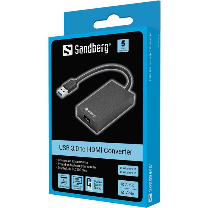Sandberg USB 3.0 to HDMI Converter Sandberg USB 3.0 to HDMI Converter