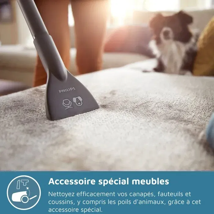 Philips XB2122/09 Aspirateur sans sac Série 2000, 850 W, bac 1.3 L, technologie PowerCyclone 4, filtre EPA12, blanc/bleu Philips XB2122/09 Aspirateur sans sac Série 2000, 850 W, bac 1.3 L, technologie PowerCyclone 4, filtre EPA12, blanc/bleu