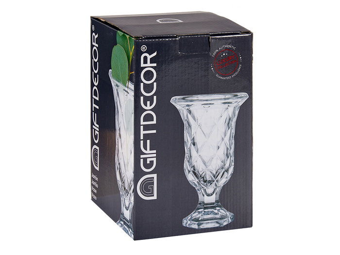 GIFTDECOR Lot de 6 Coupes en Verre Losanges Transparentes GIFTDECOR Lot de 6 Coupes en Verre Losanges Transparentes