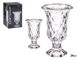 GIFTDECOR Lot de 6 Coupes en Verre Losanges Transparentes